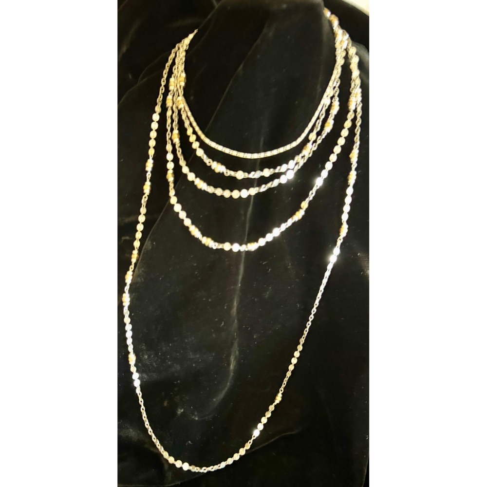 Stella & Dot Necklace Mixed Metal Silver Gold Convertible Claps Layered